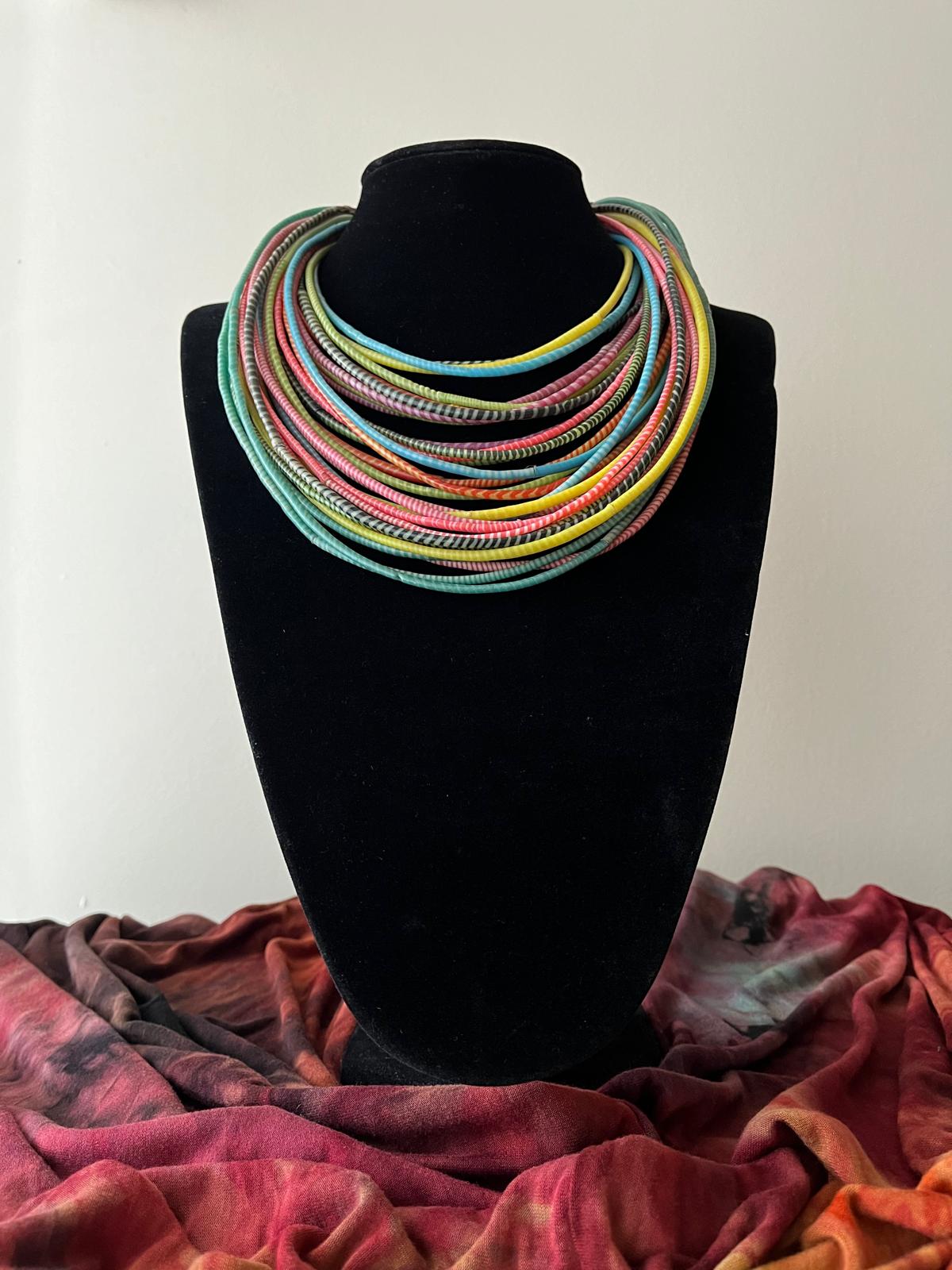 Necklace/recycled rubber